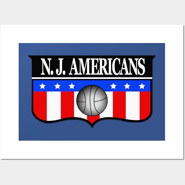 Retro New Jersey Americans Basketball 1967 Wall Art by LocalZonly